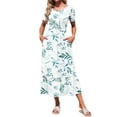 thumbnail image 1 of TARAINYA Summer Dresses for Women Casual Floral Dress Pocketed Flared Hem Midi Beach Sundress, 1 of 8