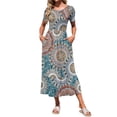 thumbnail image 1 of TARAINYA Summer Dresses for Women Casual Floral Dress Pocketed Flared Hem Midi Beach Sundress, 1 of 8
