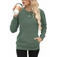 thumbnail image 1 of TARAINYA Women's Long-Sleeve Oversized Sweatshirt Casual Crewneck Solid-Color Pullover with Pocket Design, 1 of 7