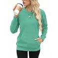 thumbnail image 1 of TARAINYA Women's Long-Sleeve Oversized Sweatshirt Casual Crewneck Solid-Color Pullover with Pocket Design, 1 of 7