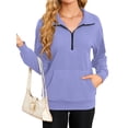 thumbnail image 1 of TARAINYA Women Oversized Half Zip Sweatshirt Casual Quarter Zip Pullover with Pocket, 1 of 8