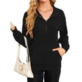 thumbnail image 1 of TARAINYA Women Oversized Half Zip Sweatshirt Casual Quarter Zip Pullover with Pocket, 1 of 7