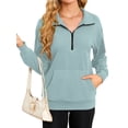 thumbnail image 1 of TARAINYA Women Oversized Half Zip Sweatshirt Casual Quarter Zip Pullover with Pocket, 1 of 8