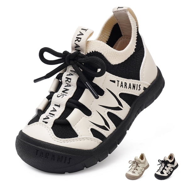 TARANIS Toddler Sneakers for Boys and Girls, Breathable Knit Slip-on Wide Toe Hiking Shoes