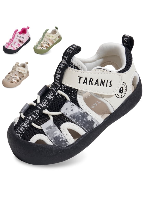 Wide Toe Box Toddler Sandals for Boys and Girls, Closed Toe, Mesh Upper