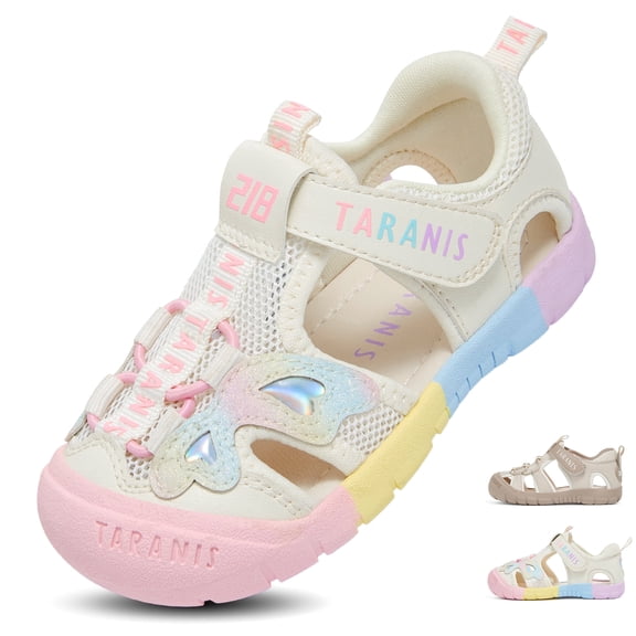 TARANIS Toddler Sandals for Boys and Girls, Wide Toe Box, Closed Toe, Mesh Upper