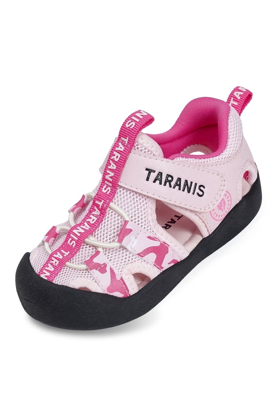 Toddler Closed Toe Water Sandals for Boys and Girls, Wide Toe Box, Quick-Dry Upper, Hook-and-Loop Strap