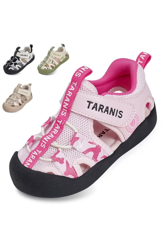 Toddler Closed Toe Water Sandals for Boys and Girls,  Wide Toe Box, Quick-Dry Upper, Hook-and-Loop Strap