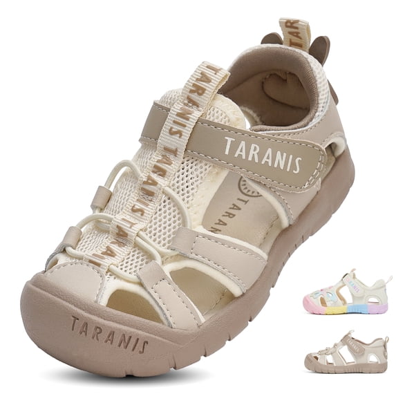 TARANIS Toddler Sandals for Boys and Girls, Wide Toe Box, Closed Toe, Mesh Upper