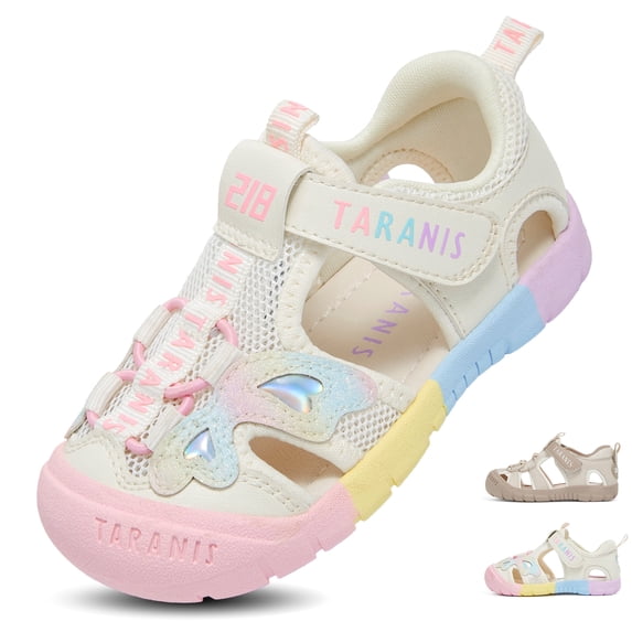 TARANIS Toddler Sandals for Boys and Girls, Wide Toe Box, Closed Toe, Mesh Upper