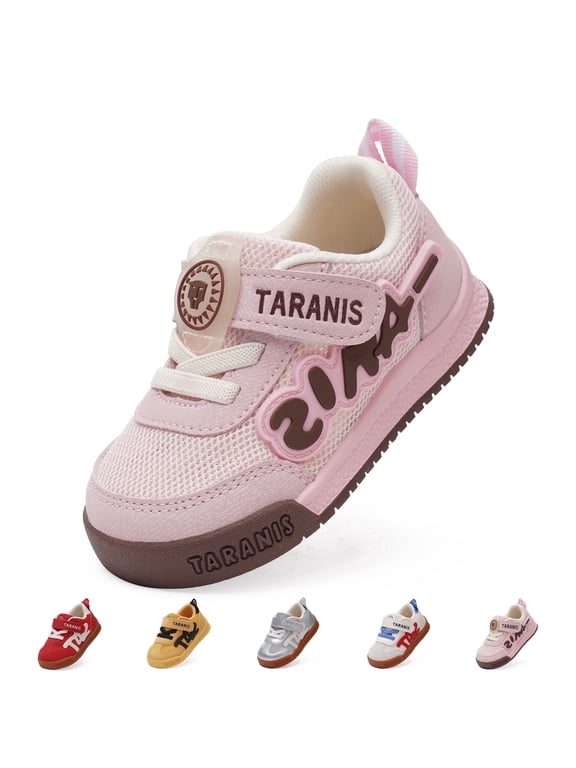 Toddler Shoes for Girls and Boys, Non-Slip Breathable Wide Toe Baby Sneakers, Pink