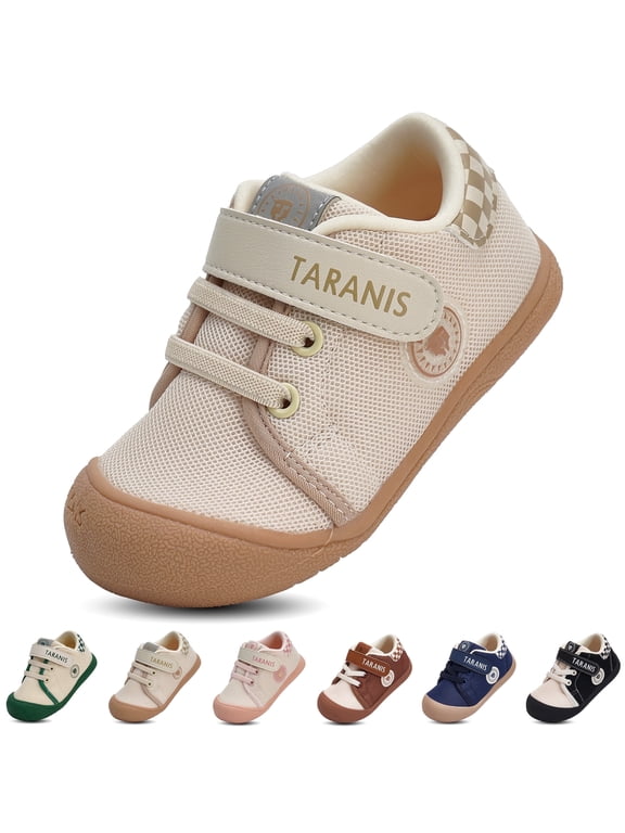 Toddler Baby Boys Girls Barefoot Sneakers with Wide Toe Box, Lightweight Non-Slip First Walking Shoes