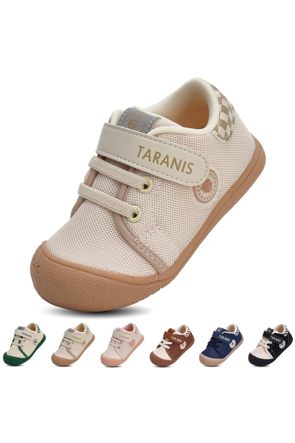 Toddler Baby Boys Girls Barefoot Sneakers with Wide Toe Box, Lightweight Non-Slip First Walking Shoes