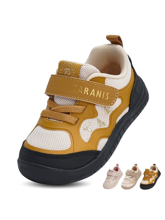 Wide Toe Toddler Shoes for Boys Girls, Closed Toe Sneakers with Flexible Design