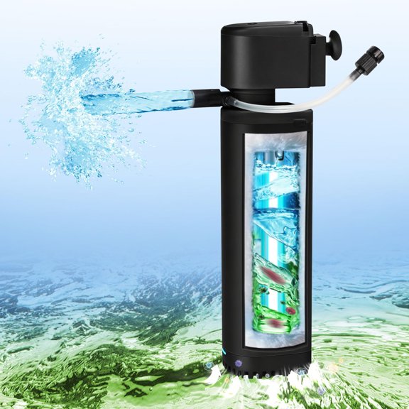 TARARIUM Aquarium Filter U-V for 55-200 Gallon Tank, 500GPH Fish Tank Filter for Cold Plunge Fish Tank Green Clean Machine,Submersible Powerful Pump Filter