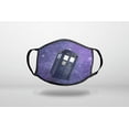 thumbnail image 1 of TARDIS Floating in Space - 3-Ply Reusable Soft Cloth Face Covering, Unisex, Cotton Inner Layer, 1 of 3