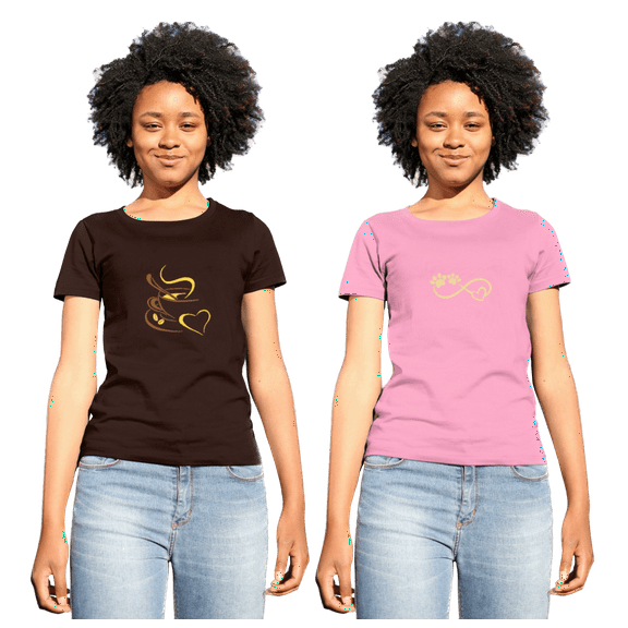 TARI Teen Girl's Premium Cotton Casual Tshirt - Trendy Designs - Relaxed Fit - 2 Pack