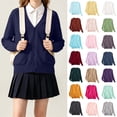 thumbnail image 1 of TARIENDY Girls Cardigan Sweaters Years 5-17,Cotton Long Sleeve School Uniform Sweater,Button Down V Neck Cardigans,Spring Fall Casual Outerwear Navy 11 Years, 1 of 8