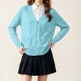 thumbnail image 1 of TARIENDY Girls Cardigan Sweaters Years 5-17,Cotton Long Sleeve School Uniform Sweater,Button Down V Neck Cardigans,Spring Fall Casual Outerwear Sky Blue 11 Years, 1 of 8