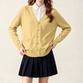 thumbnail image 1 of TARIENDY Girls Cardigan Sweaters Years 5-17,Cotton Long Sleeve School Uniform Sweater,Button Down V Neck Cardigans,Spring Fall Casual Outerwear Yellow 11 Years, 1 of 8