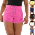 thumbnail image 1 of TARIENDY High Rise Jean Shorts for Women Distressed Cutoff Buttoned Short Jeans Stretch Skinny Ripped Denim Shorts with Pockets White L, 1 of 10