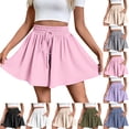 thumbnail image 1 of TARIENDY High Waisted Shorts Women Flowy Plus Size Casual Shorts WIde Leg Lounge Wear Comfort Summer Beach Vacation Short with Pockets Beige XXXXL, 1 of 9