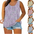 thumbnail image 1 of TARIENDY Oversized Sequin Tank Tops for Women Summer Casual Sleeveless Blouses Loose Round Neck Buttons Shirts Sparkly Going Out Tops Purple XXXL, 1 of 6