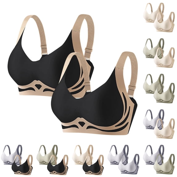 TARIENDY Plus Size Lift Bra for Large Busts Comfortable Push Up Everyday Bra Adjustable Straps Full Coverage Bralette Pack of 2 Green XXL