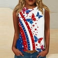 thumbnail image 1 of TARIENDY Plus Size Sleeveless Tops for Women Independence Day Tank Tops Loose Fit Crewneck Printed Blouses Summer Going Out Tops Multicolor XXXXL, 1 of 5
