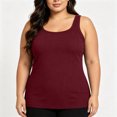 thumbnail image 1 of TARIENDY Plus Size Tank Tops for Women with Padded Lined U Neck Ribbed Basic Tanks Wide Straps Sleeveless Shirts with Built in Bra Wine XXXXXXL, 1 of 9
