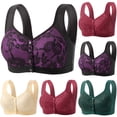 thumbnail image 1 of TARIENDY Plus Size Womens Bra for Large Bust Front Closure Bras for Older Women Full Coverage Lift Everyday Bra Wirefree Lace Bralette Red L, 1 of 8
