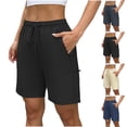 thumbnail image 1 of TARIENDY Quick Dry Athletic Shorts Women Drawstring Waisted Hiking Cargo Shorts with Zipper Pockets Running Activewear for Exercise Lounge Navy S, 1 of 10