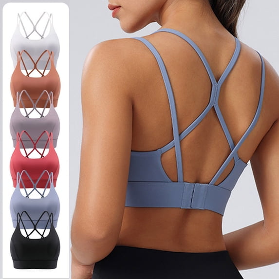 TARIENDY Strappy Longline Sports Bra for Women Quick Dry Sports Bras High Impact Racerback Running Gym Crop Tops Yoga Bralette Brown M
