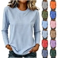 thumbnail image 1 of TARIENDY Striped Shirt Women Long Sleeve Fall Layering Shirts Crewneck Basic Casual Tees Fashion Spring Clothes M, 1 of 7
