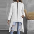 thumbnail image 1 of TARIENDY Women's Long Zip Up Hoodie High Low Hem Hooded Jackets Long Sleeve Casual Sweatshirt Coats Fashion Fall Sweatshirts Jacket White M, 1 of 8