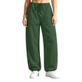 thumbnail image 1 of TARIENDY Women's Wide Leg Sweatpants with Pockets Wide Leg Cinch Bottom Casual Trousers Drawstring Low Rise Fall Sweat Pants Army Green S, 1 of 9