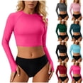 thumbnail image 1 of TARIENDY Womens 2 Piece Bathing Suits Cropped Rash Guard Swimwear with Shorts Long Sleeve Swim Shirts with Thumb Hole L, 1 of 7