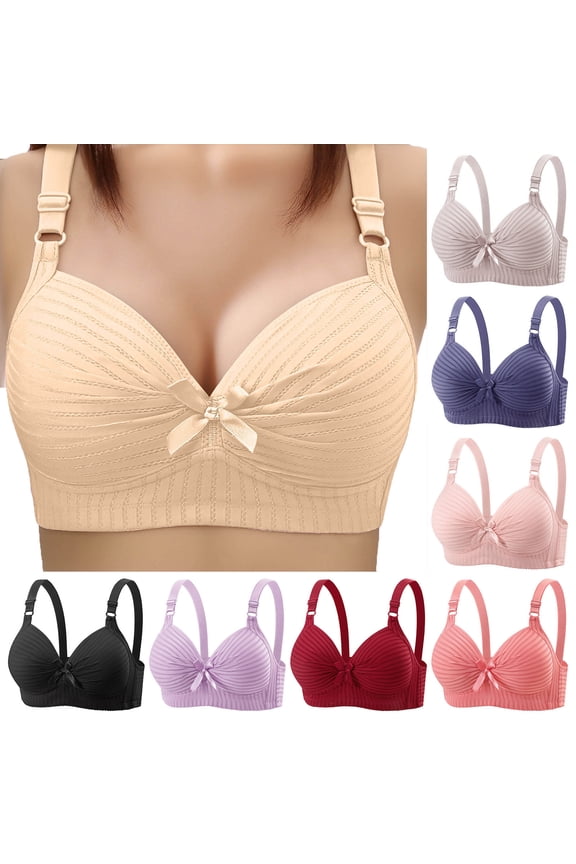 Womens Bras Plus Size for Big Breasts Push Up Wirefree Bra Adjustable Straps Full Coverage Seamless Bralette Supportive Everyday Bras Red XXXL