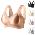 thumbnail image 1 of TARIENDY Womens Jelly Bra Wide Straps Full Coverage Tshirt Bra Wirefree Push Up Lace Bralette Comfortable Seamless Everyday Bras Purple XXL, 1 of 7