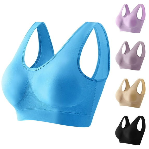 TARIENDY Womens Plus Size Wireless Bra for Large Breast Wide Straps Support Seamless Bras Comfort Full Coverage Bralettes Soft Solid Color Everyday Bra Gray XXXXXL