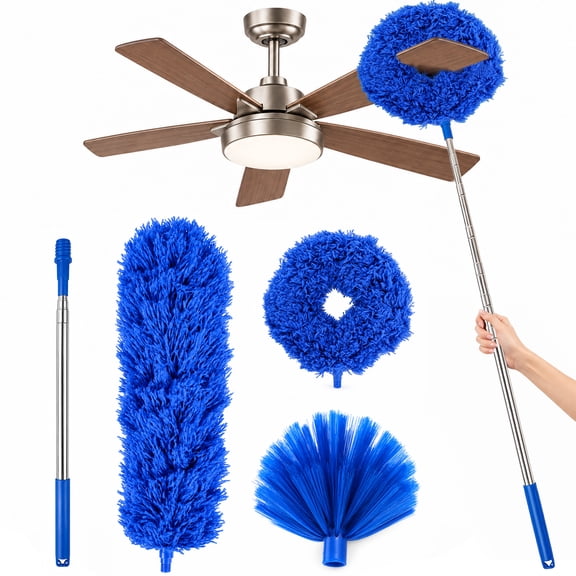 TARNIQOZ Ceiling Fan Cleaner Duster, 83 Inch Fan Duster with Extension Pole, Reusable Microfiber Fan Blade Cleaners for Cleaning Walls Bookshelves Door