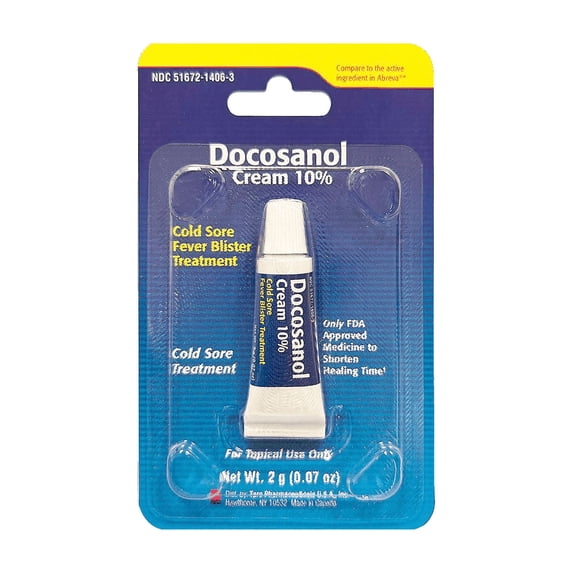 Taro Cold Sore & Fever Blister Treatment - Fast-Acting Docosanol 10% Cream - Cold Sore & Fever Blister Treatment for Lips, Anti-Itch Formula for Effective Relief and Healing - 0.07 oz (1 Tube)