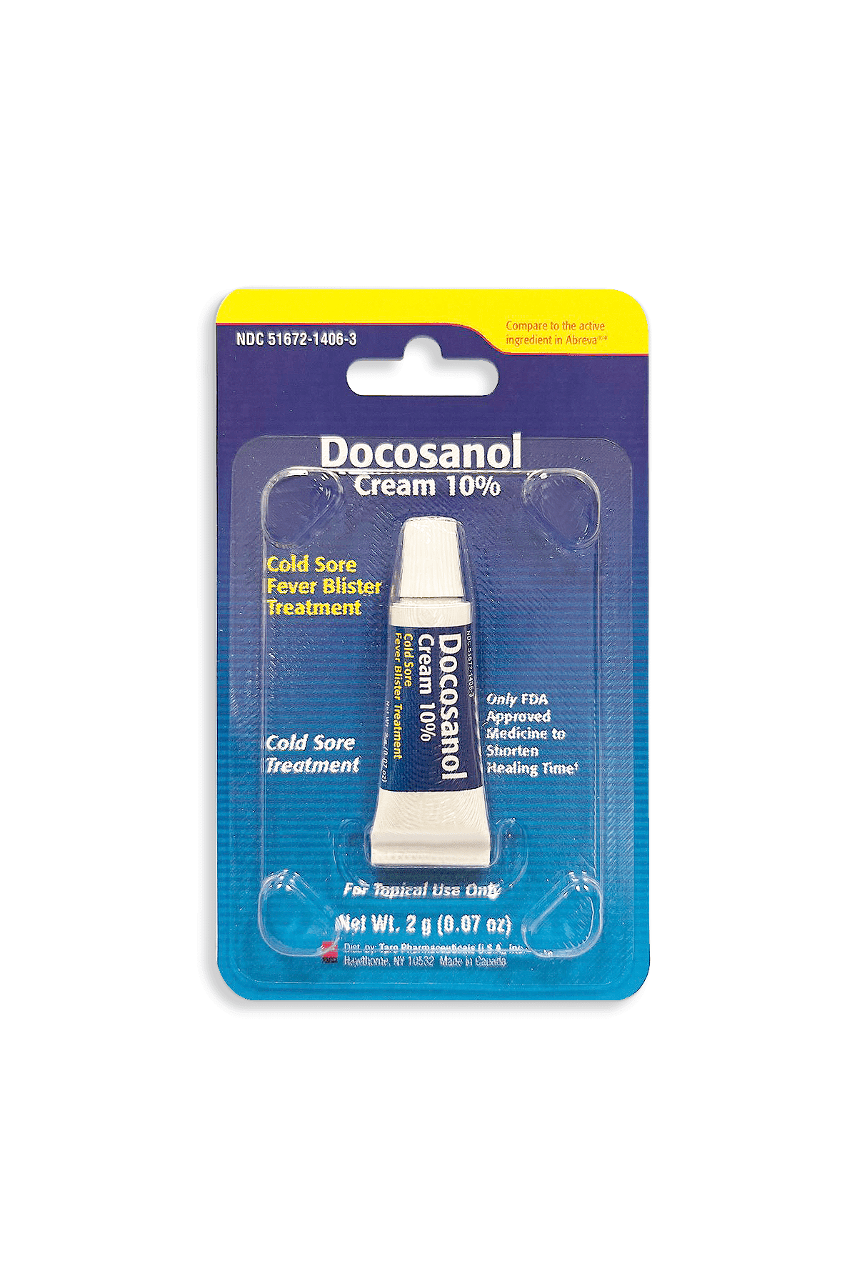 Taro Fever Blister & Cold Sore Treatment, Docosanol 10% Cream, 0.07 Oz (1 Tube), Fast-Acting Anti Itch Cream, Cold Sore & Fever Blister Prevention