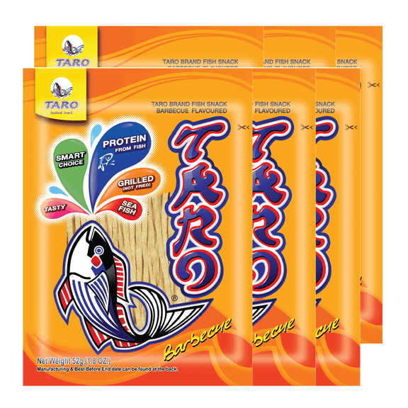 (6 pack) TARO Fish Snack Barbecue Flavor 52g