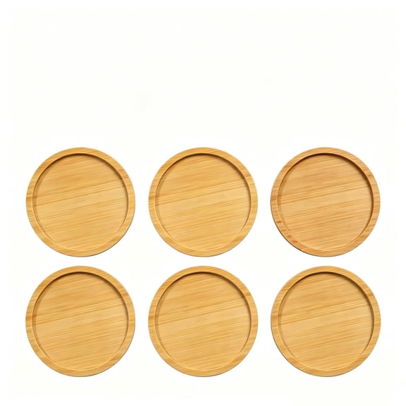 TAROFIIH 6-Pack Wooden Coasters Natural Wood Drink Coasters for Cups, Glasses & Mugs, Absorbent Heat-Resistant Table Protectors