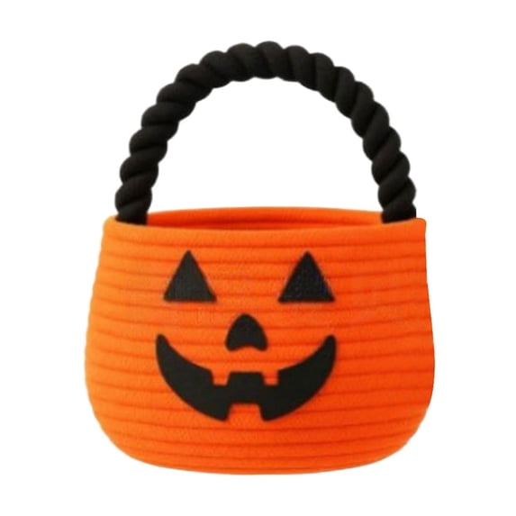 TAROFIIH Halloween Candy Gift Basketâ20x20 Cm Cotton-Woven Candy Basket, A Reusable Holiday Candy Storage Basket for Parties; Small Woven Basket, Ideal for Gift-Giving