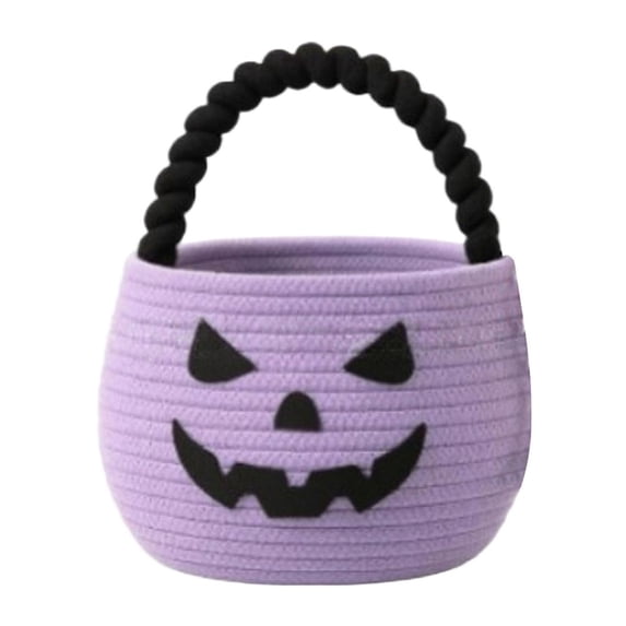 TAROFIIH Halloween Candy Gift Basketâ20x20 Cm Cotton-Woven Candy Basket, A Reusable Holiday Candy Storage Basket for Parties; Small Woven Basket, Ideal for Gift-Giving