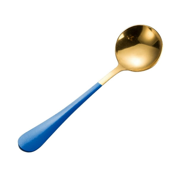 TAROFIIH Household Serving Spoons, Durable Mirror-Polished Titanium-Plated Cutlery, Dessert Spoons, Dishwasher-Safe Serving Spoons, Suitable for Home, Restaurant and Hotel Use