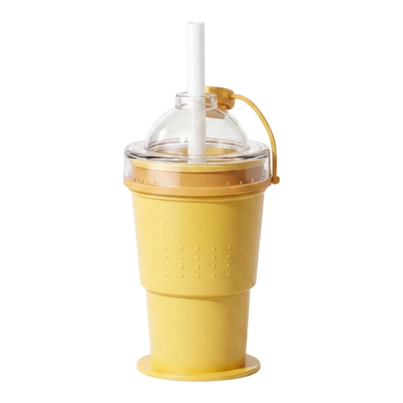 TAROFIIH Portable Silicone Ice Ball Mold Cup with Straw – Foldable Large Ice Ball Maker, BPA-Free Collapsible Drinking Cup for Summer Travel, Camping, Beach, Outdoor Adventures