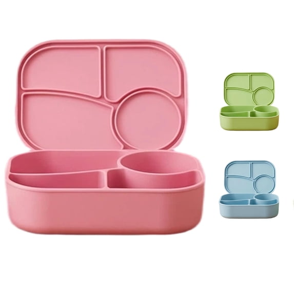 TAROFIIH Silicone Lunch Box with Lid, Portable Food Storage Container ...